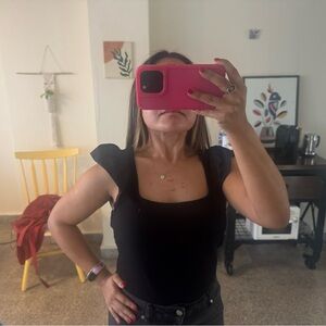 Black Ruffled Women's Top